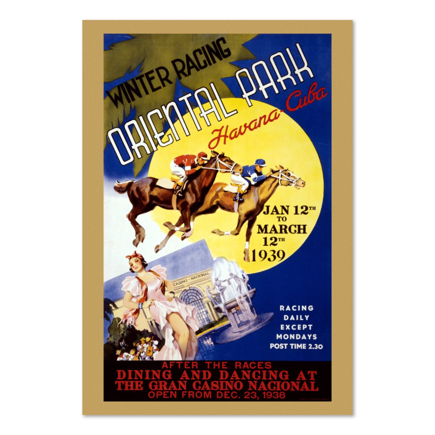 Winter Racing Oriental Park Havana poster print